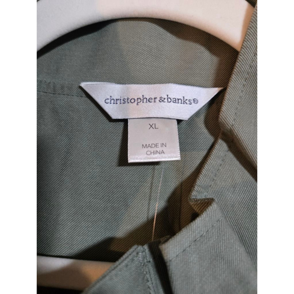 Women's Christopher & Banks Green Sleeveless Vest XL - Picture 2 of 10